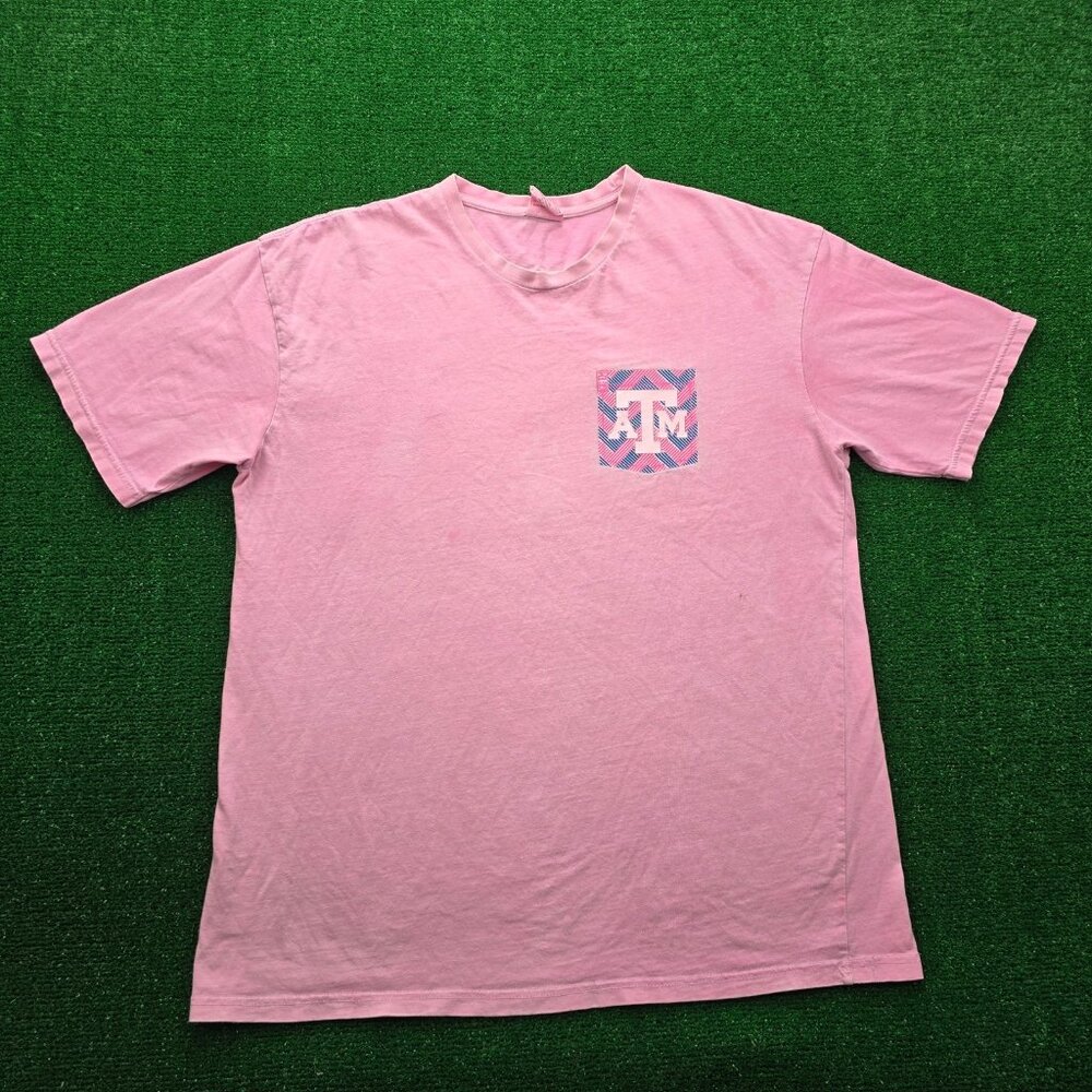 Texas A&M Aggies Tshirt Mens XL Pink Classic Short Sleeve NCAA Football Sports